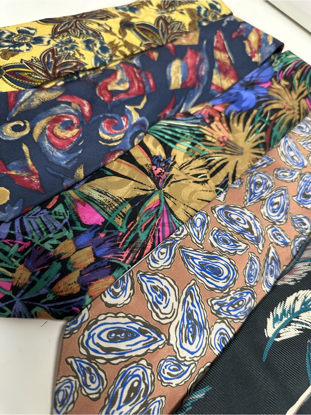 Retro Florals Men's Silk Neck Ties Bundle 100% Silk